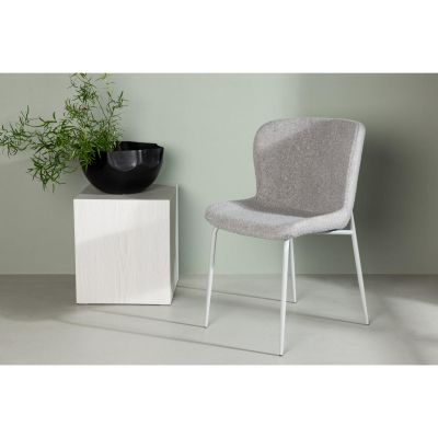Svea Miko eetkamerstoel - boucle - wit