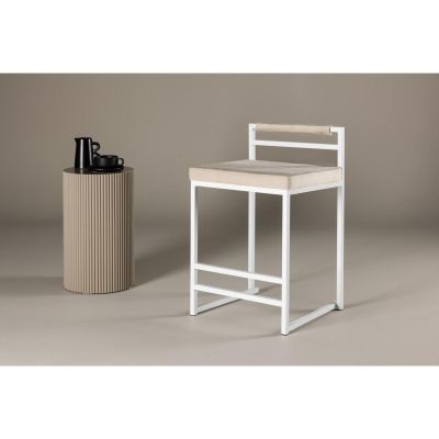 Svea Pano barkruk 58 cm - velvet - beige