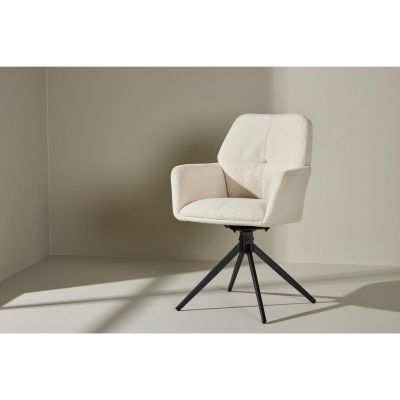 Svea Lucetta eetkamerstoel - boucle - wit