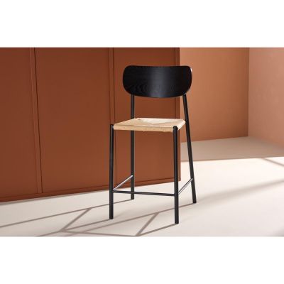 Svea Polsty barkruk met rugleuning - rattan