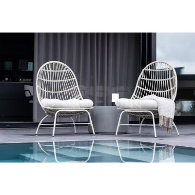 Svea Ines outdoor loungestoel - wicker - wit