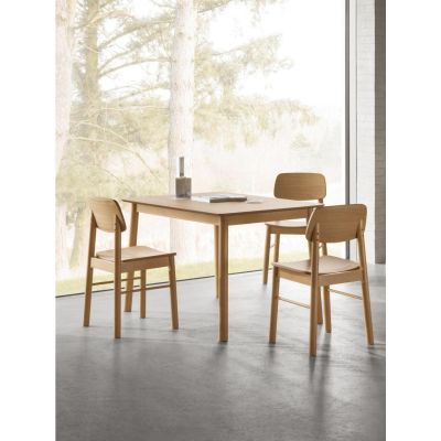 Nøra Donny eettafel 120x80x74.8 cm | rubberhout onderstel | mat eiken AC-gelakt fineer blad