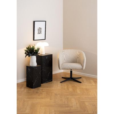 Nøra Mac draaifauteuil | zwart metaal onderstel | stof Basel - beige