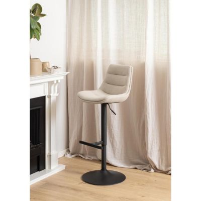 Nøra Crosby verstelbare barstoel | zwart metaal onderstel | stof Base