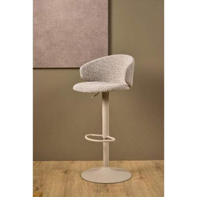 Nøra Don verstelbare barstoel | grijs metaal onderstel | stof Monza - beige