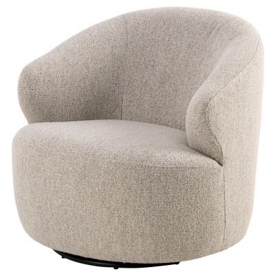 Nøra Beverly fauteuil | zwart metaal onderstel | stof Monza - beige