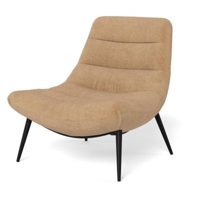 Nøra Berry fauteuil | zwart metaal onderstel | stof Fay - roze/bruin