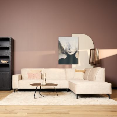 Starfurn MySofa Floris 2,5 zits + Divan rechts - beige velvet