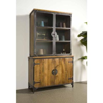 Tower Living Basto vitrinekast - 120 cm - bruin