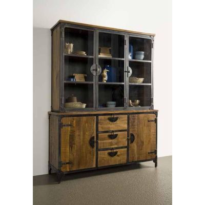 Tower Living Basto vitrinekast - 160 cm - bruin