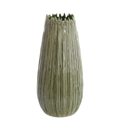 Light & Living Kopra vaas deco Ø30,5x65 cm - keramiek donkergroen