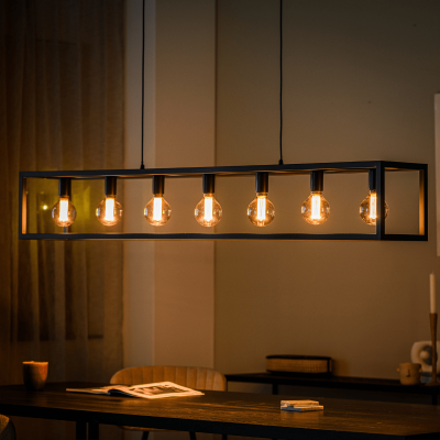 Jolijn hanglamp zwart staal 7L van het woonmerk Vurna