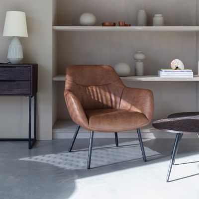 Puur Kasey fauteuil - vintage bruin