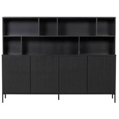 New Gravure wandkast grenen zwart van het woonmerk WOOOD