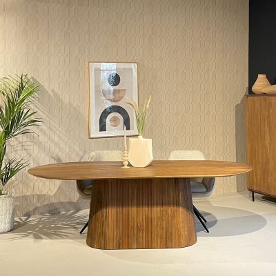 Livingfurn Salvator ovale eettafel - 230 cm - hout