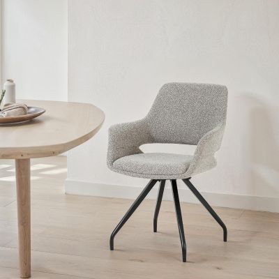 Livingfurn Capp draaibare eetkamerstoel - taupe