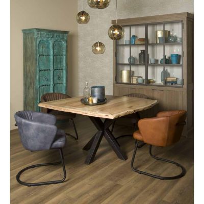 Tower Living Soria eettafel vierkant - 150 cm - bruin