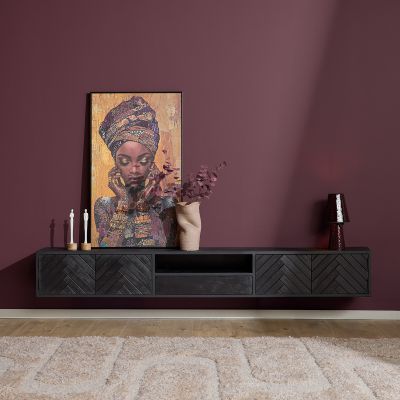 Starfurn Zwevend tv-meubel New York 200 cm - zwart