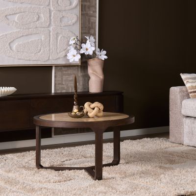 Starfurn Salontafel Morris 75 cm - donkerbruin/marmer