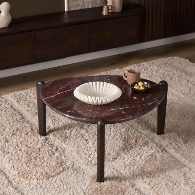 Starfurn Salontafel Alva marmer 81 cm - bruin/rood
