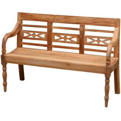 Livingfurn Stations tuinbank teakhout 130 cm - OUTLET