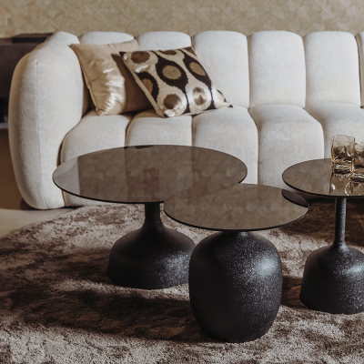 Tower Living Elba bijzettafel glas - ø40 cm