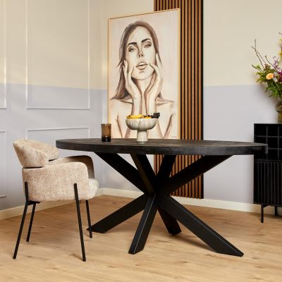 Starfurn Eettafel Denver 160 cm ovaal - zwart