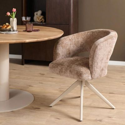 Starfurn Eetkamerstoel Demi met armleuning - poot zand